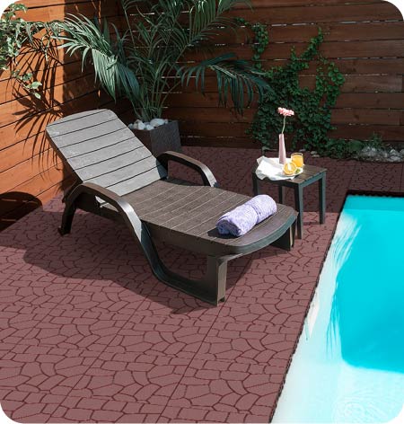 New Stone Texture 12" Patio Deck Tiles, 44pcs