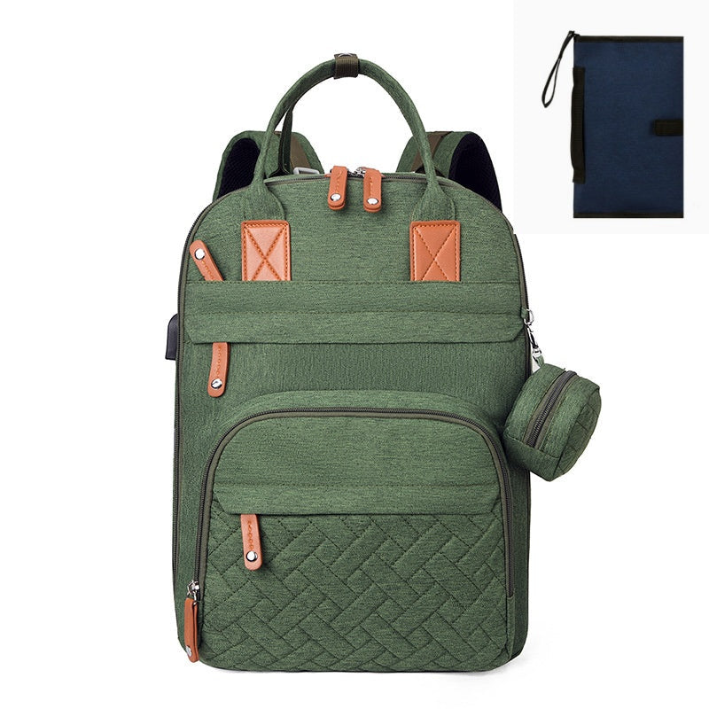 Multi-functional USB-charging Stroller Bag With Separate Dry And Wet Compartments