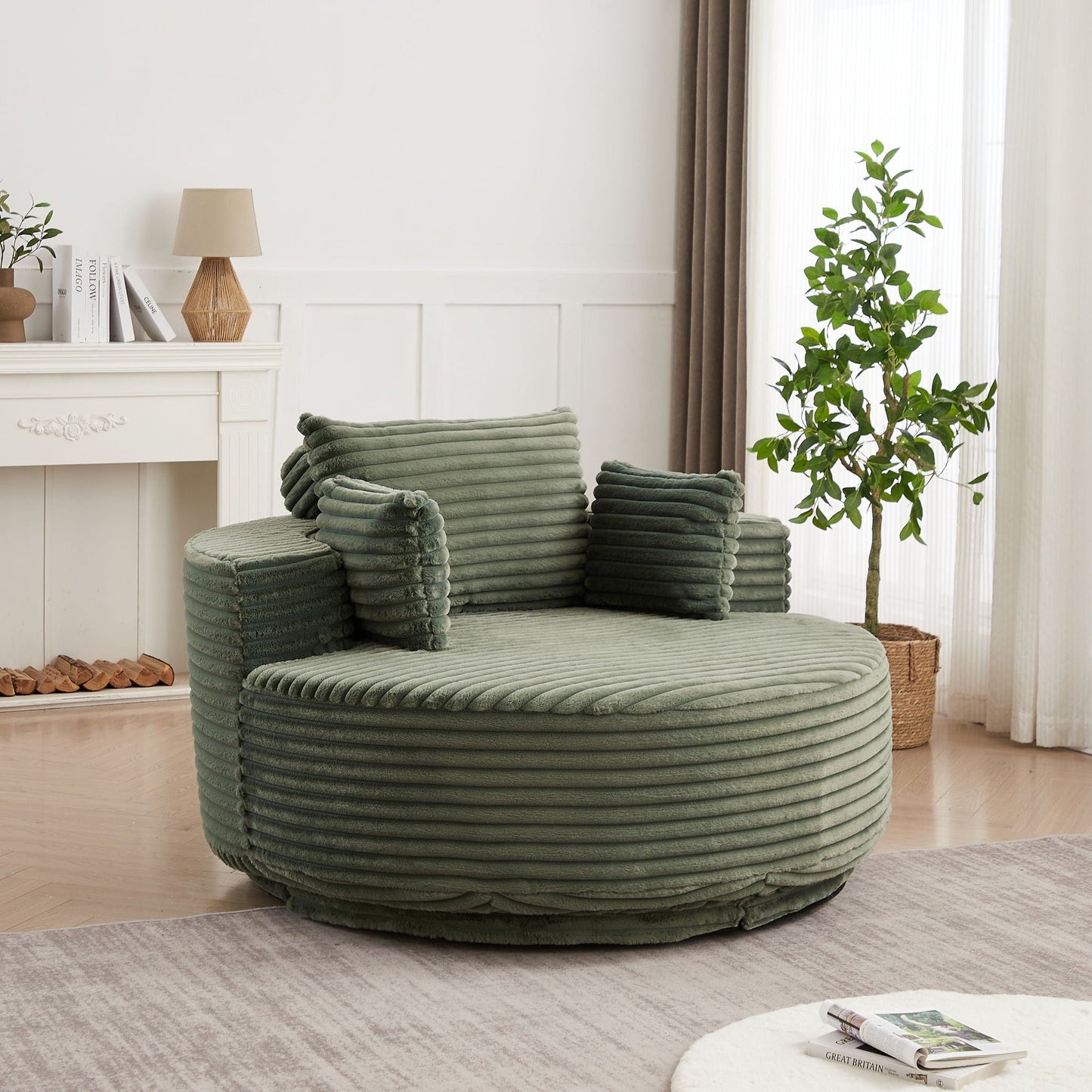 Swivel Chair With 360° Rotation For Living Room