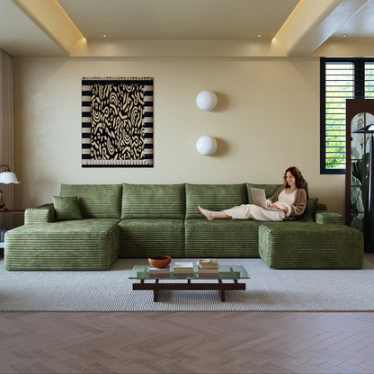 135" Cloud Sectional Sofa with 1 Ottoman