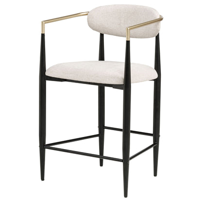 Tina Fabric Upholstered Counter Chair Beige (Set of 2)