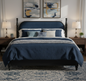 King Bed Frame, Solid Wood Platform with Slats, Modern