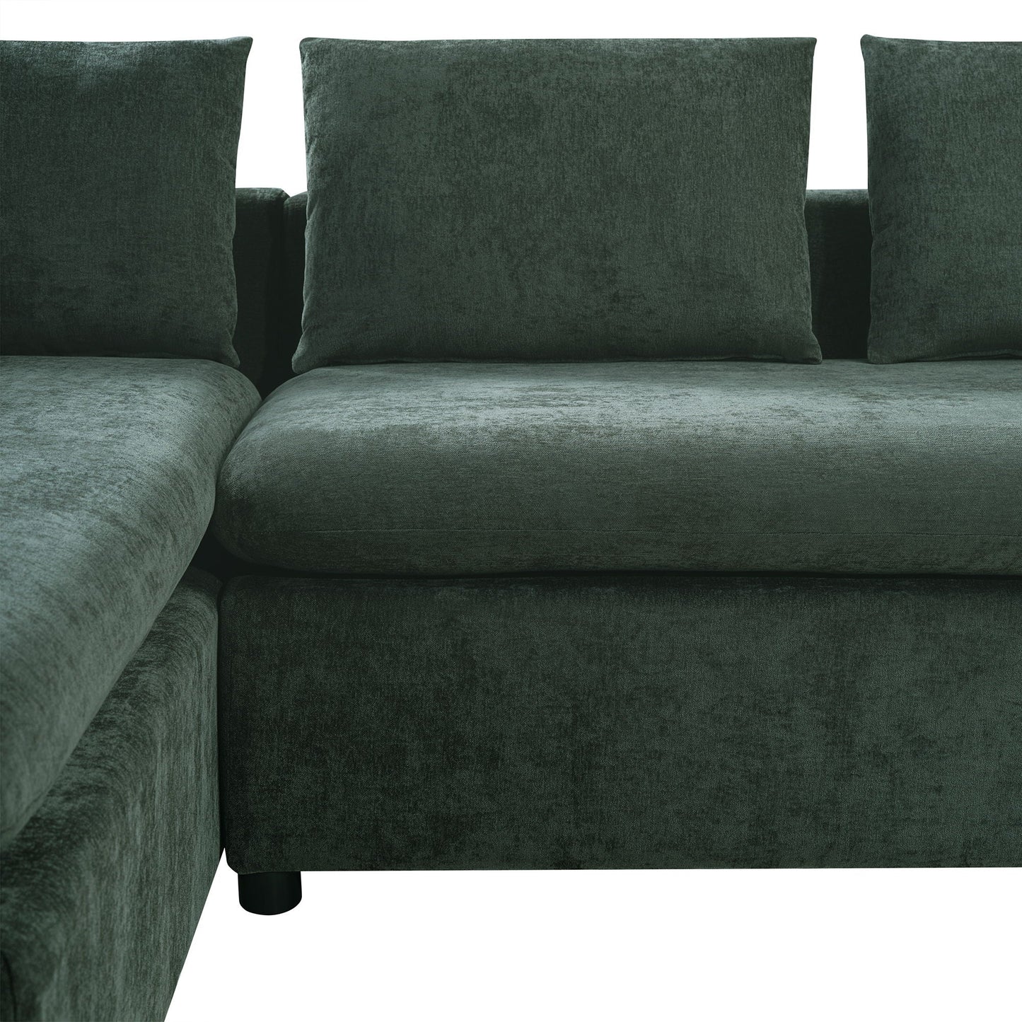Modern L Shaped Sectional Sofa With Upholstery And Wooden Storage