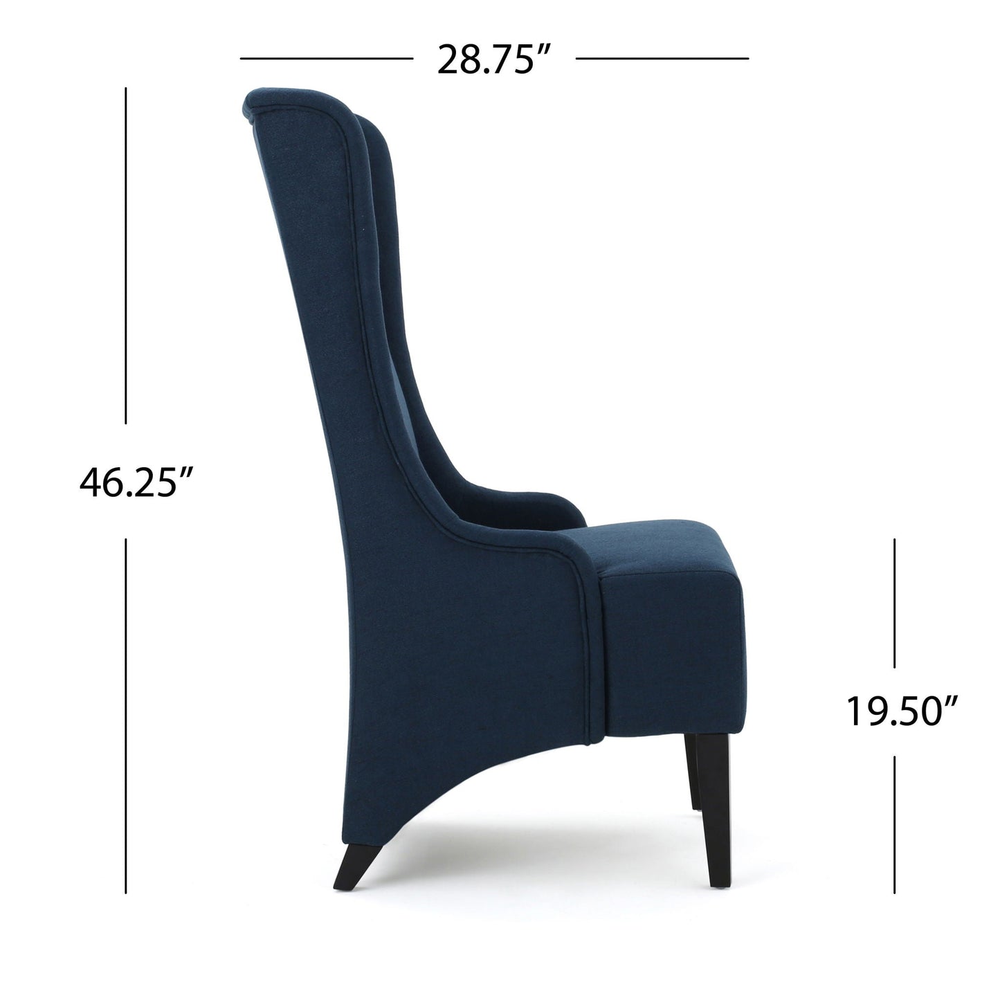 Alight Upholstered Dining Chair With High Back And Birch Wood Legs