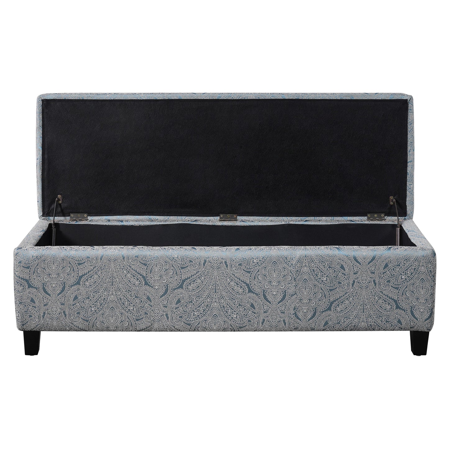 Indoor Jacquard Storage Ottoman Bench