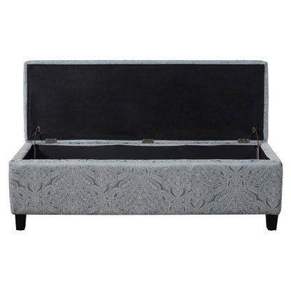 Indoor Jacquard Storage Ottoman Bench
