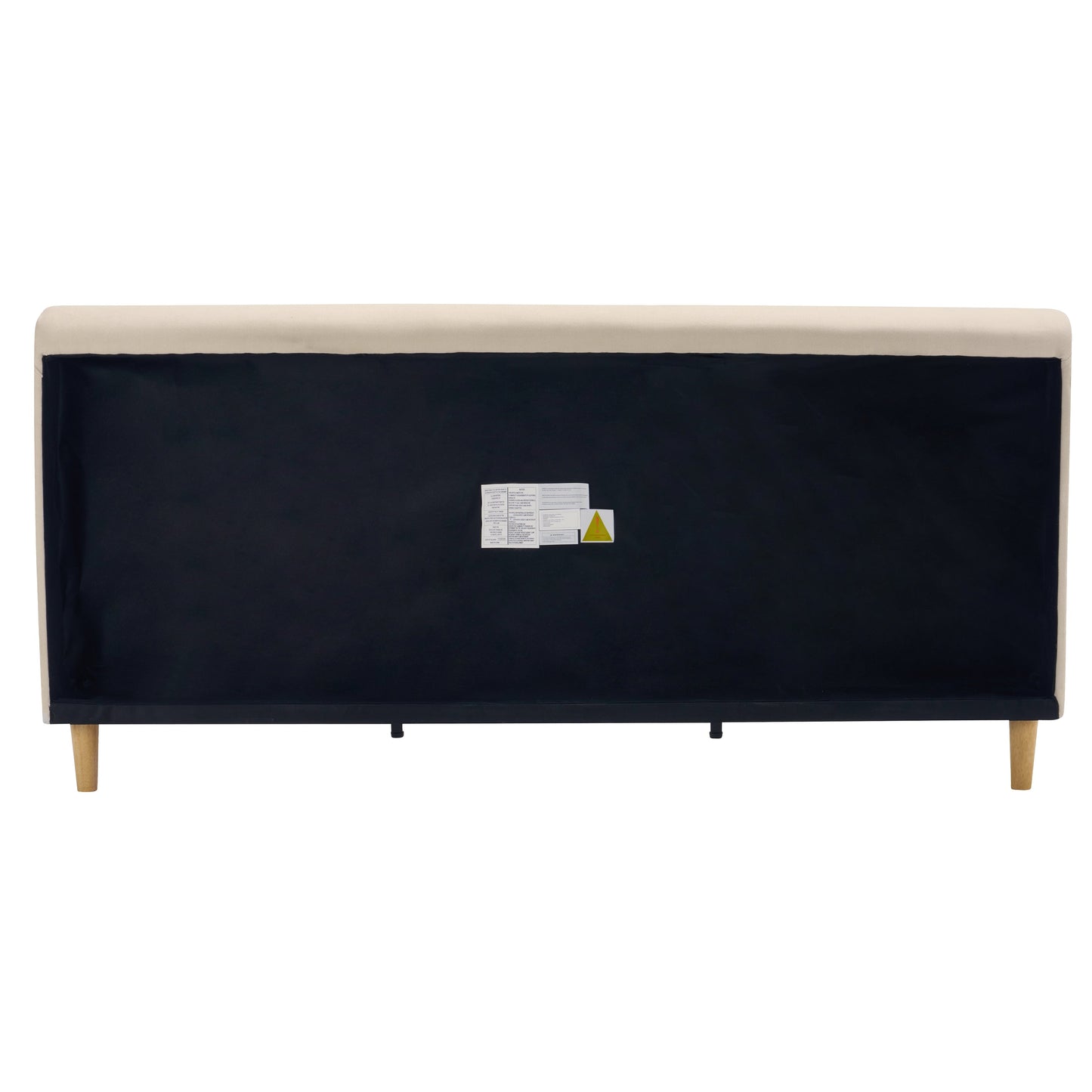Beige Chunky Headboard Bed Frame, King