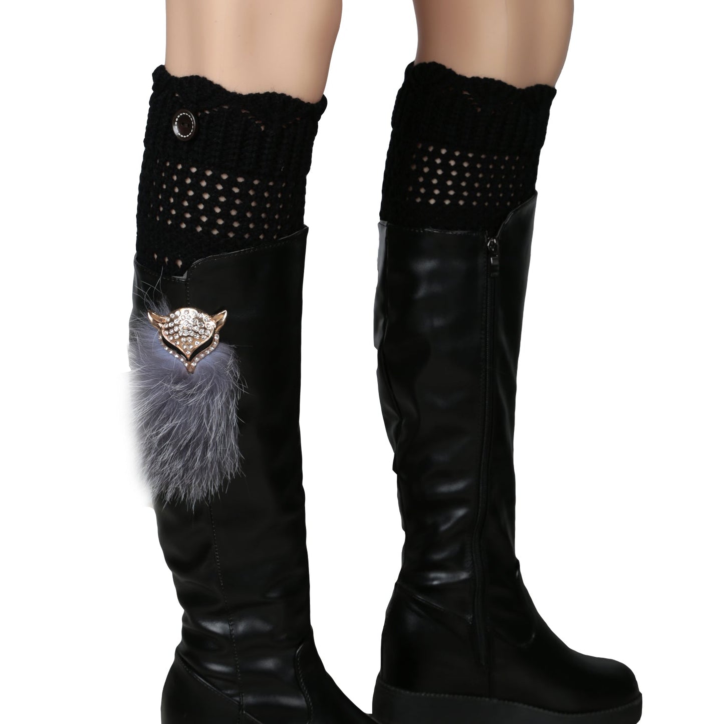 Women Winter Crochet Knit Leg Warmers
