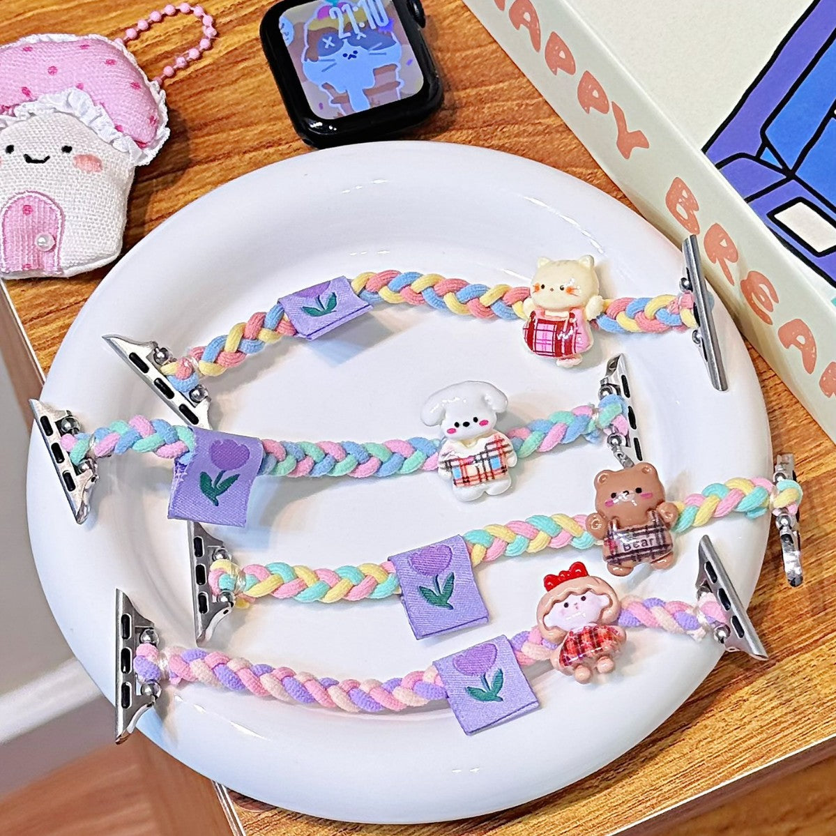 Creative Knitted Cartoon Hair Tie Watch Strap