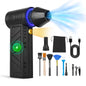 Compressed Air Duster with LED Light Up to 150000RPM Speed for PC Keyboard Cleaning High Speed Rechargeable Cordless Air Blower with 4 Speeds for Home