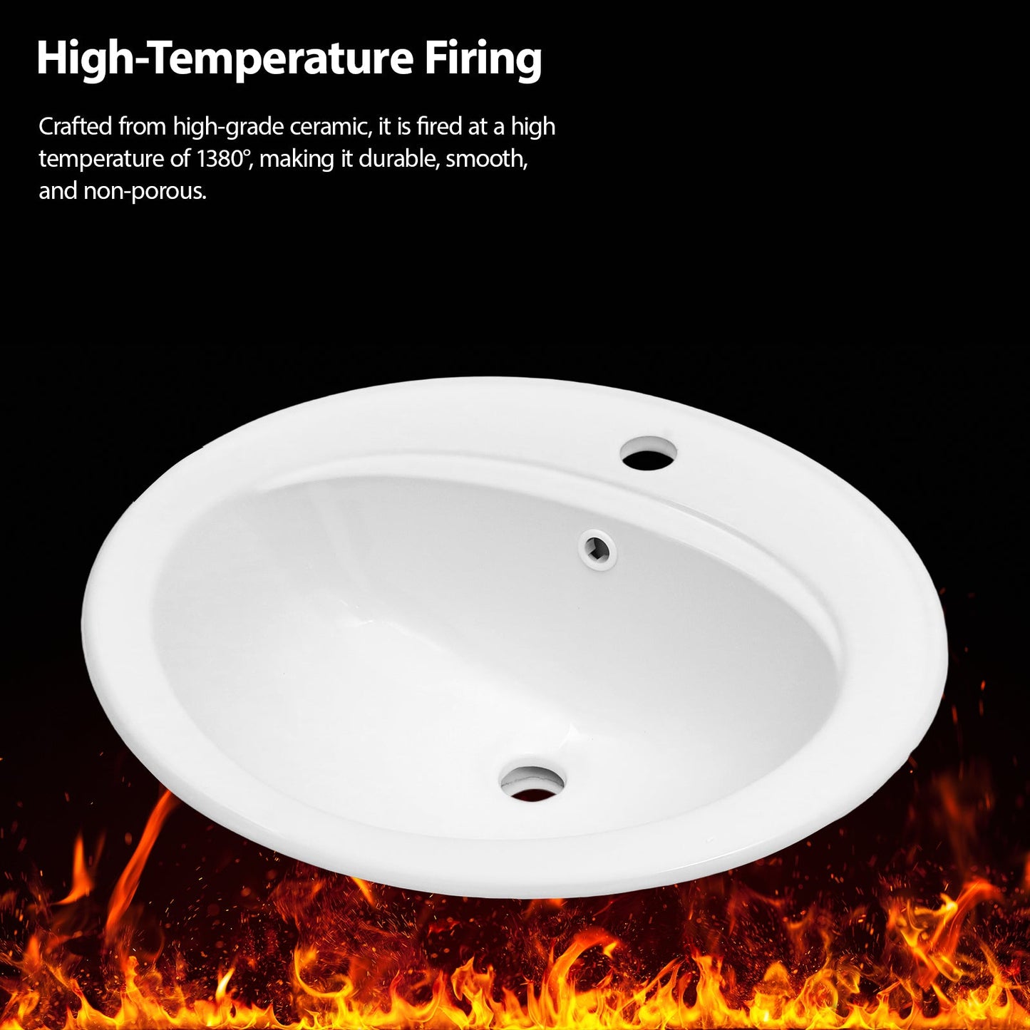 21.8 Inch Drop-In Bathroom Sink