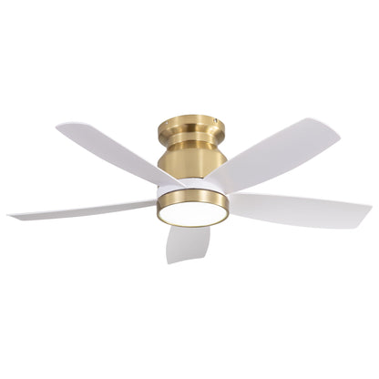 Flush Mount Ceiling Fan with LED Light and Remote Control