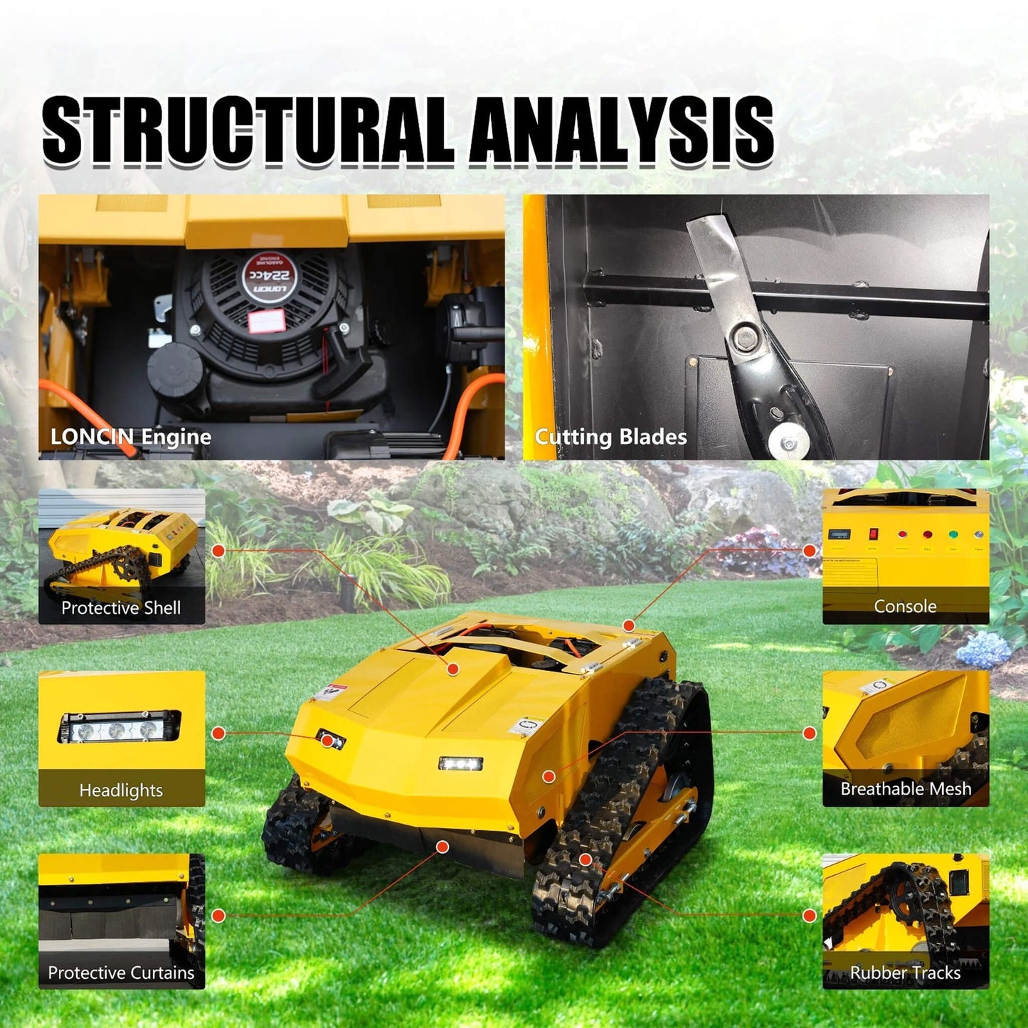 9HP 21-Inch Industrial Remote-Controlled Lawn Mower (SAK71845)