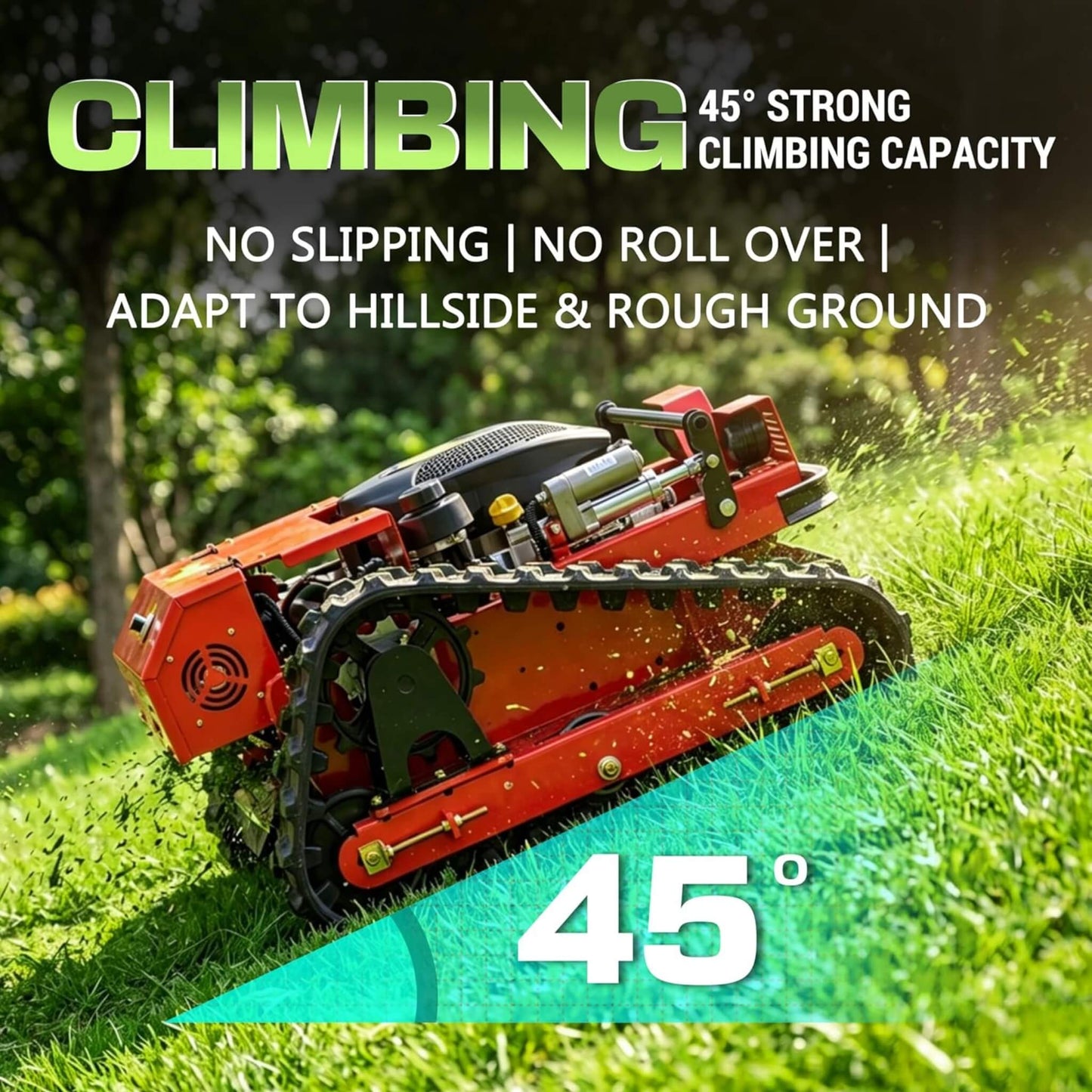Heavy-Duty 9HP 225CC Remote-Controlled All-Terrain Gas-Powered Lawn Mower With 21-Inch Cutting Width (SAK78412)