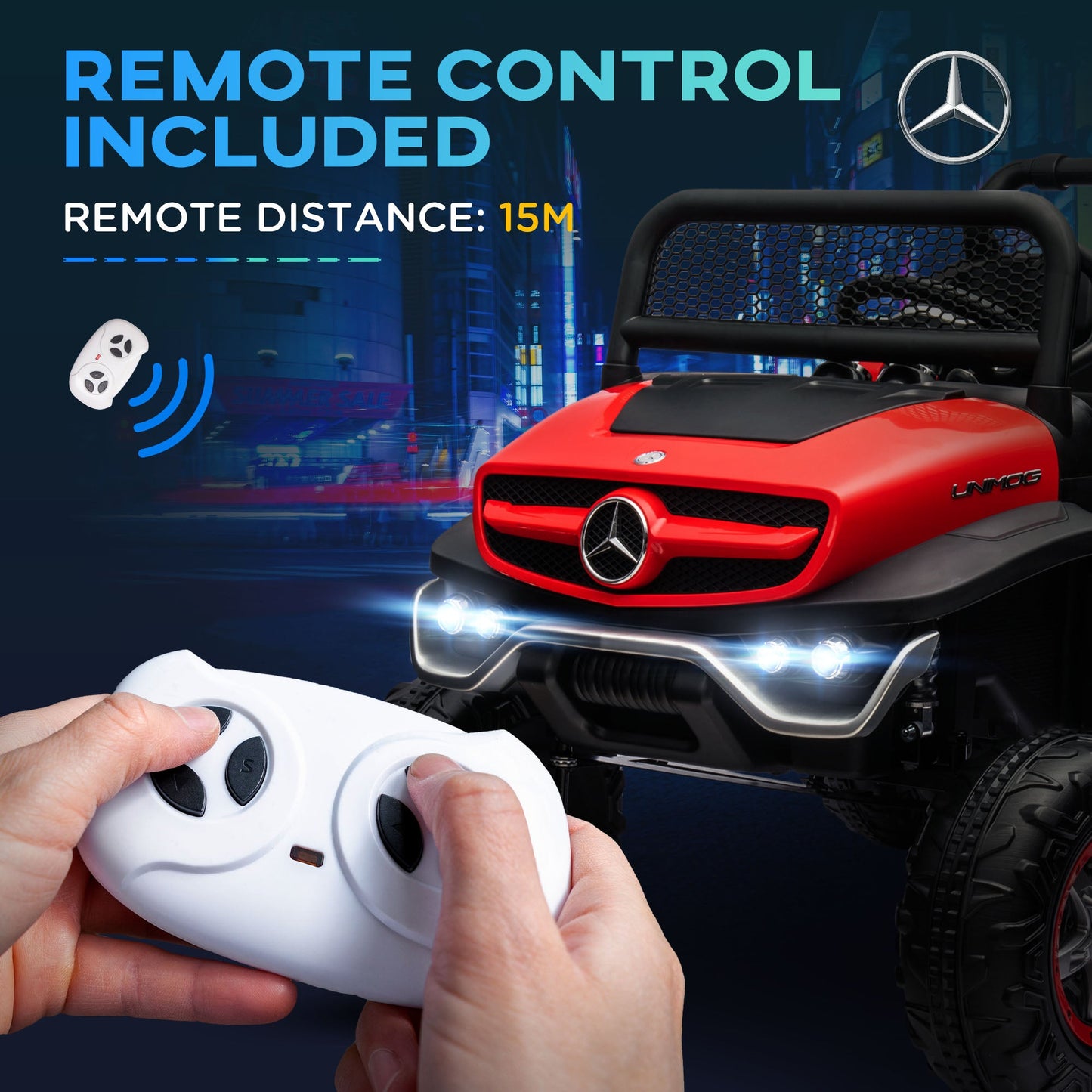 Mercedes-Benz Unimog 12V Kids Ride on Truck with Remote Control - Officially Licensed
