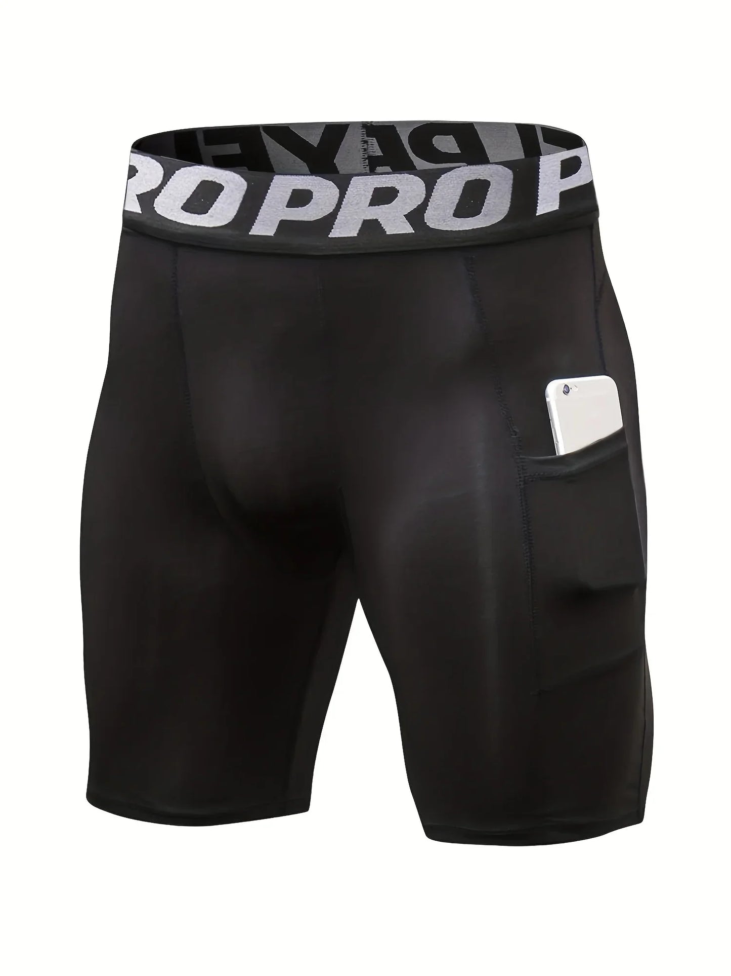 Compression Shorts Men with Pocket, Spandex Running Shorts Sport Athletic Workout Performance Underwear