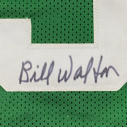Framed Autographed/Signed Bill Walton 35x39 Boston Green Basketball Jersey JSA COA