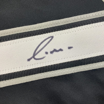 Framed Autographed/Signed Yermin Mercedes 35x39 Chicago Black Baseball Jersey Beckett BAS COA