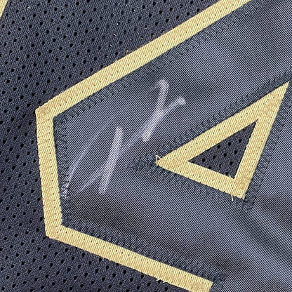 Framed Autographed/Signed Giannis Antetokounmpo 35x39 Milwaukee Blackout Basketball Jersey JSA COA