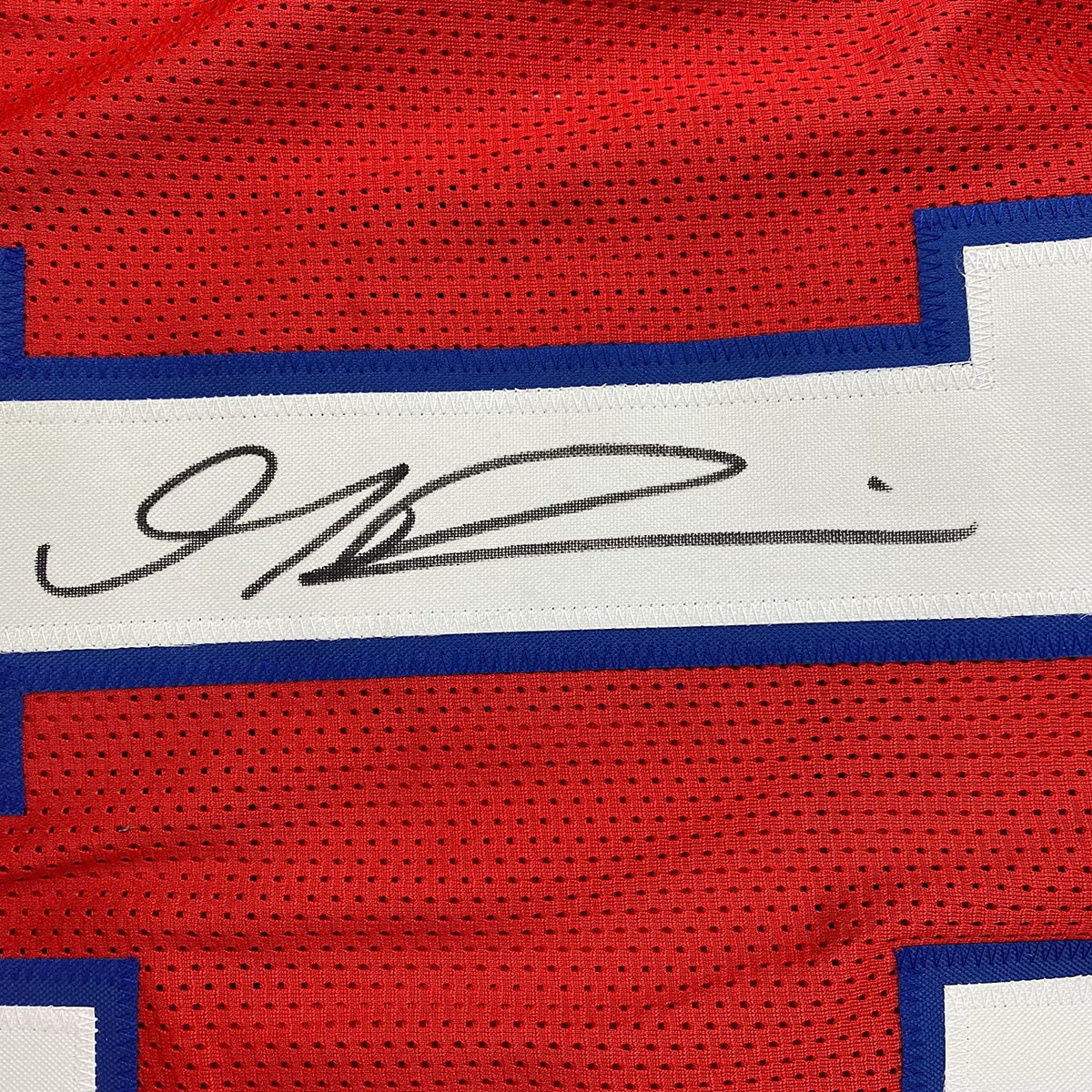 Framed Autographed/Signed Gabriel Gabe 35x39 Davis Buffalo Red Football Jersey Beckett BAS COA