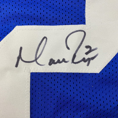 Framed Autographed/Signed Matt Ryan 35x39 Indianapolis Blue Football Jersey Beckett BAS COA