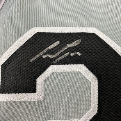 Framed Autographed/Signed Lance Lynn 35x39 Chicago Grey Baseball Jersey Beckett BAS COA