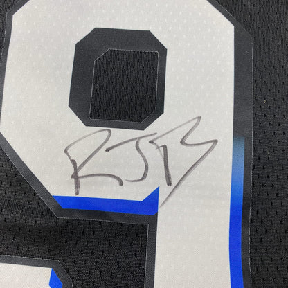Framed Autographed/Signed RJ R.J. Barrett 35x39 New York Knicks Black City Basketball Jersey Fanatics COA
