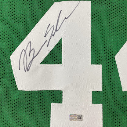 Framed Autographed/Signed Brian Scalabrine 35x39 Boston Green Basketball Jersey Steiner COA