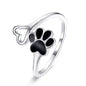 WOSTU 925 Sterling Silver Cat Pet Adjustable Rings For Women Animal Dog Open Ring Family Daughter Birthday Jewelry Girl Gift