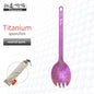 TiTo Outdoor Camping Titanium Spork 13.8g Ultralight Titanium Spoon Long Handle Spoon Outdoor Camping Picnic Titanium Fork