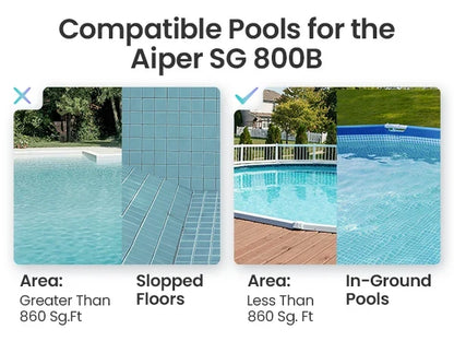 Aiper Seagull 800B Smart Pool Robot Cleaner,Powerful 1320GPH Suction,,Suit For Above Ground Pools,180μm Filter Tray,Battery Up to 90-Mins,WaterProof IPX8,Refurbished