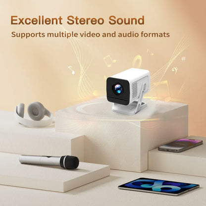 LynCast X1AQ Projector Built in 5W Speaker 1280*720P Android 11  4K 400ANSI Wifi6 BT5.2 Outdoor Portable Projector Home Cinema