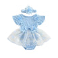 3D Flower Summer Baby Girls Romper Princess Mesh Newborn Clothes Lace