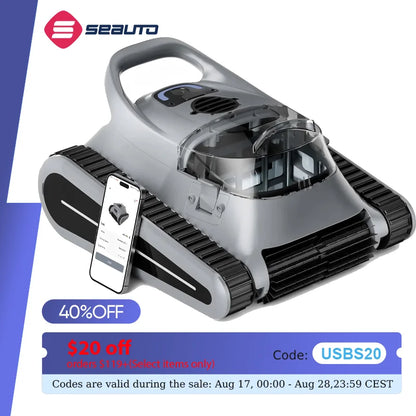Seauto Crab Pro Cordless Robotic Cleaner, for Inground Pools Up to