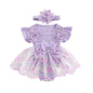 3D Flower Summer Baby Girls Romper Princess Mesh Newborn Clothes Lace