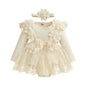 3D Flower Summer Baby Girls Romper Princess Mesh Newborn Clothes Lace