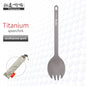 TiTo Outdoor Camping Titanium Spork 13.8g Ultralight Titanium Spoon Long Handle Spoon Outdoor Camping Picnic Titanium Fork