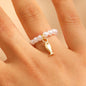 Light Luxury Baroque Pearl Ring with Charms