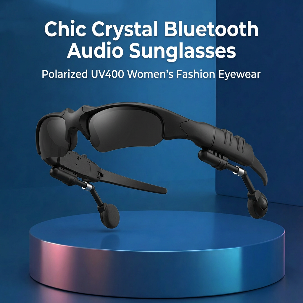 Chic Crystal Bluetooth Audio Sunglasses – Polarized UV400 Women's Fashion Eyewear