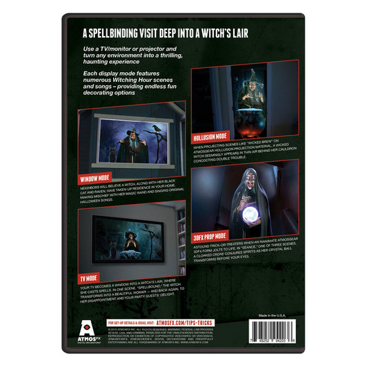 AtmosFX Witching Hour Digital Decorations DVD for Halloween Holiday Projection Decorating