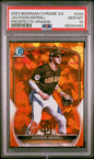 Graded 2023 Topps Bowman Chrome S/E Jackson Merrill #244 Prospects Orange #/75 Rookie RC Baseball Card PSA 10 Gem Mint