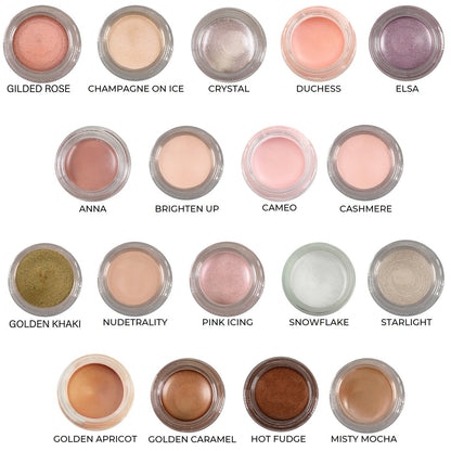 Crystal Any Wear Creme - A Waterproof Multi-tasking creme to powder product for eyes, cheeks & lips. Can be worn anywhere