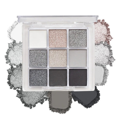 9-Color Eyeshadow Palette - Purple Matte & Shimmer Glitter