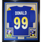 Framed Autographed/Signed Aaron Donald 35x39 Los Angeles LA Royal Blue Football Jersey JSA COA