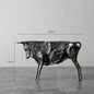 Abstract Bull Statue, Textured Metal Sculpture
