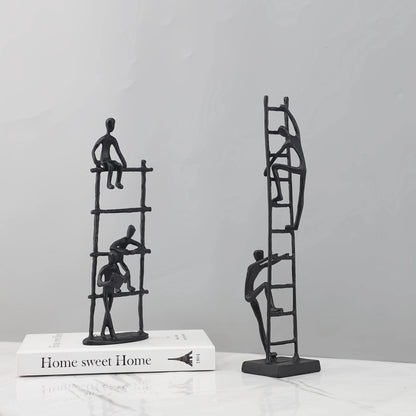 Abstract Climbing Ladder Sculpture for Modern Home Decor