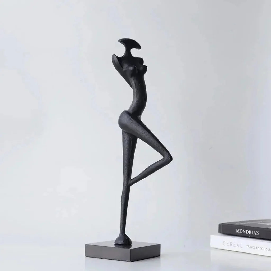 Abstract Iron Female Figure Sculptures, Pair