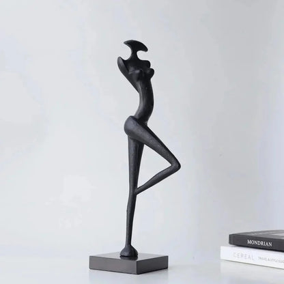 Abstract Iron Female Figure Sculptures, Pair