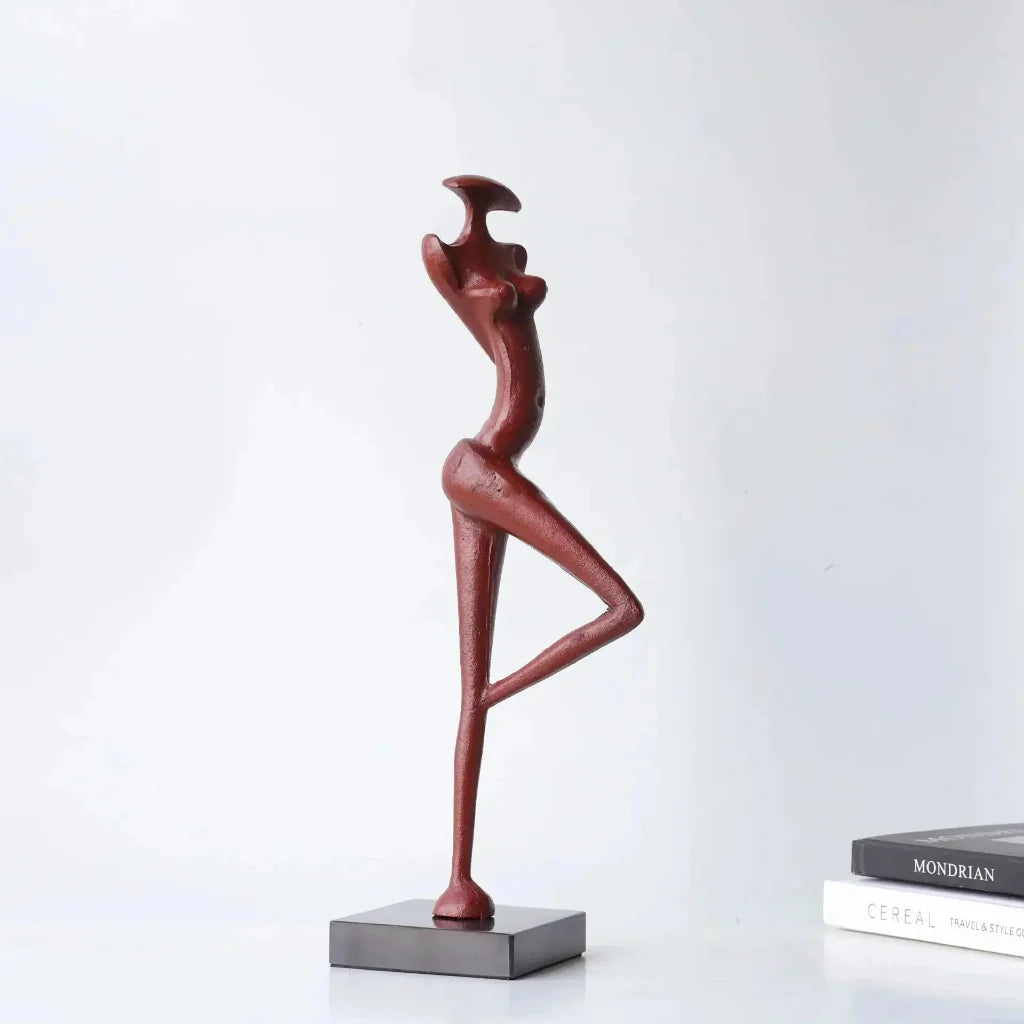 Abstract Iron Female Figure Sculptures, Pair