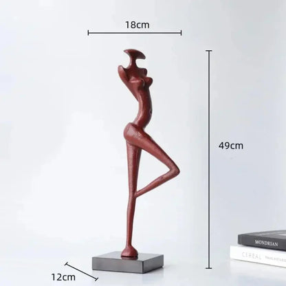 Abstract Iron Female Figure Sculptures, Pair